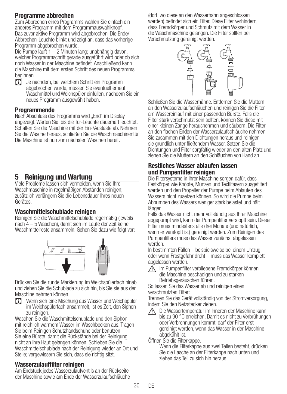 5 reinigung und wartung | Blomberg WNF 7300 WE20 User Manual | Page 30 / 68