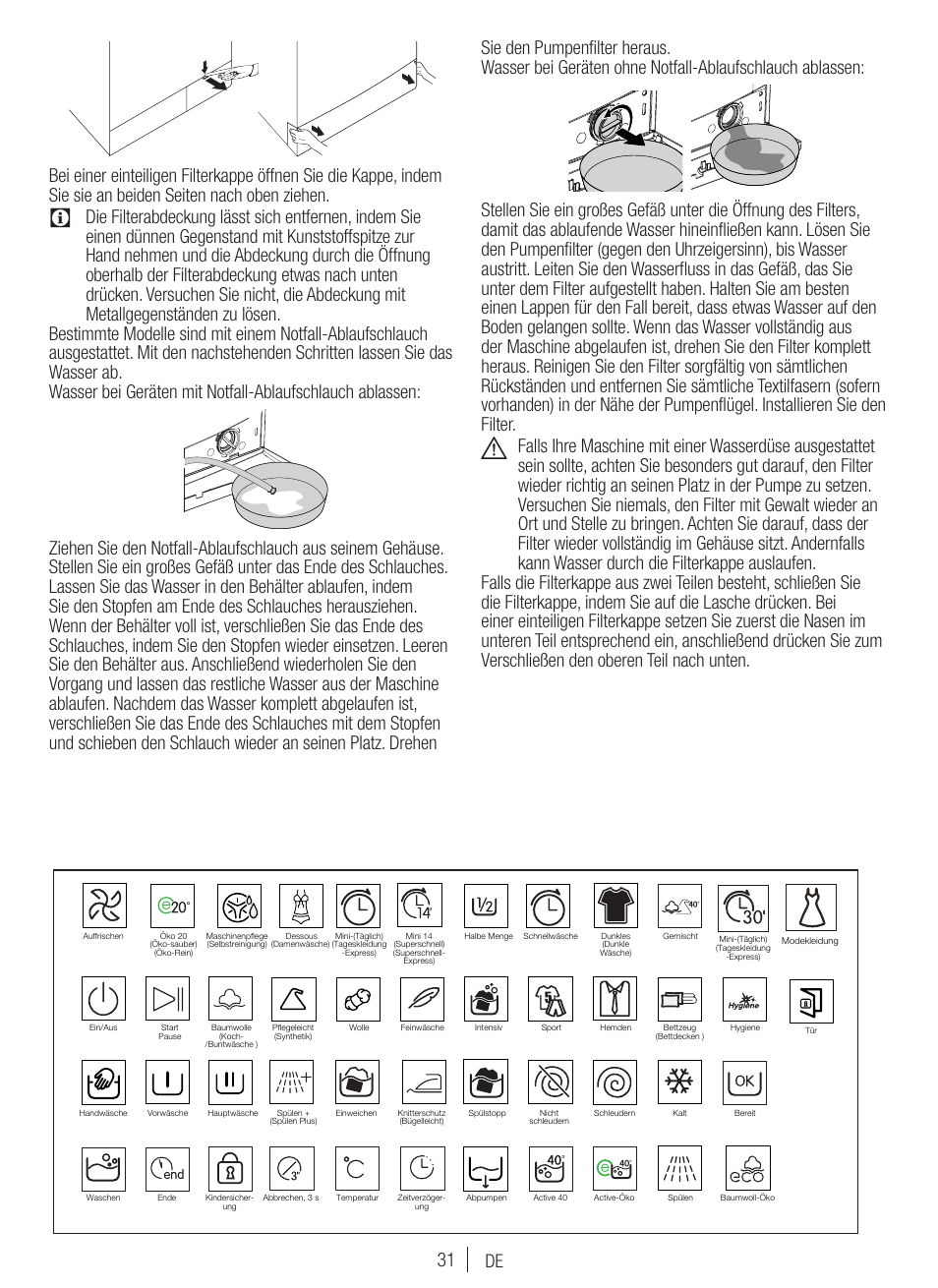 Blomberg WNF 7300 WE20 User Manual | Page 31 / 68