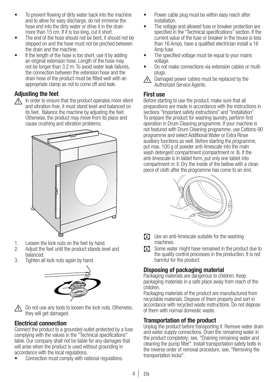 Blomberg WNF 7300 WE20 User Manual | Page 4 / 68