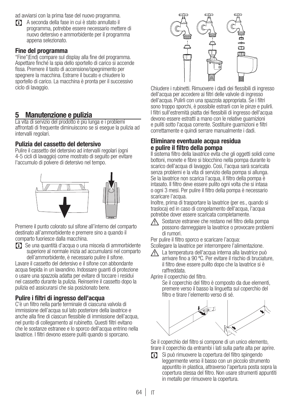 5 manutenzione e pulizia | Blomberg WNF 7300 WE20 User Manual | Page 64 / 68