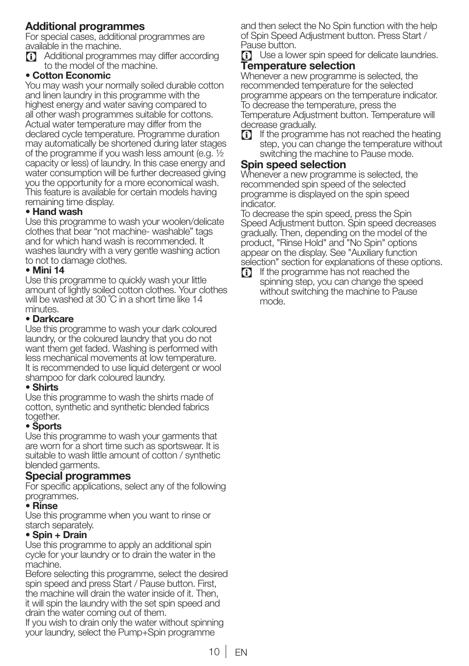 Blomberg WNF 7241 WE20 User Manual | Page 10 / 68