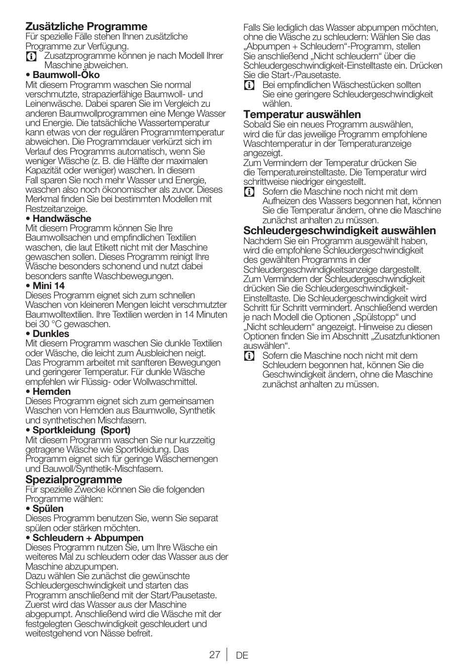 Blomberg WNF 7241 WE20 User Manual | Page 27 / 68