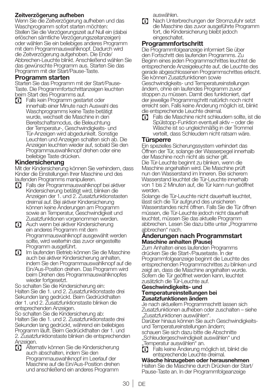 Blomberg WNF 7241 WE20 User Manual | Page 30 / 68