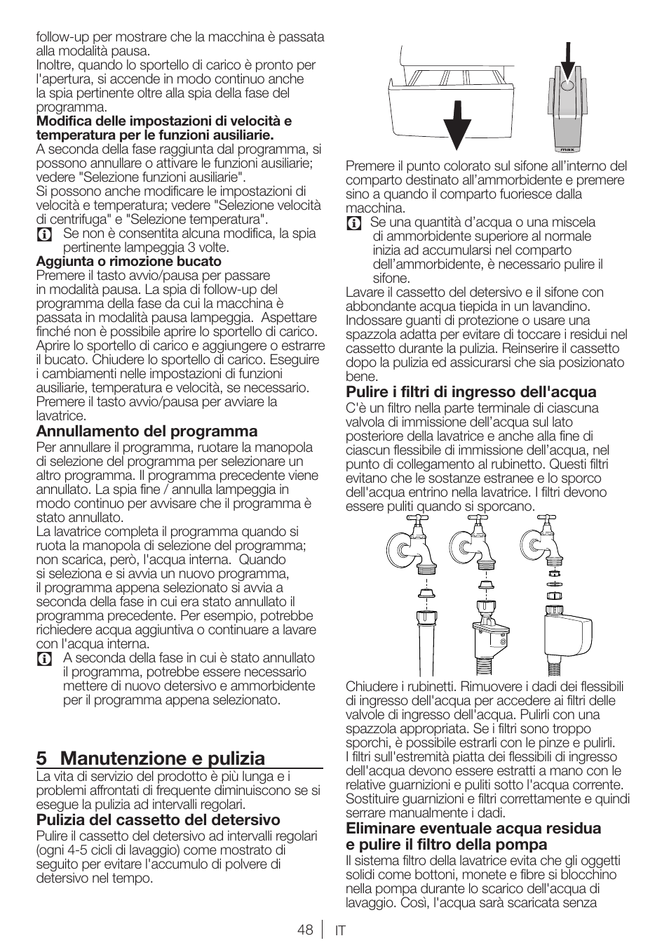 5 manutenzione e pulizia | Blomberg WNF 7241 WE20 User Manual | Page 48 / 68