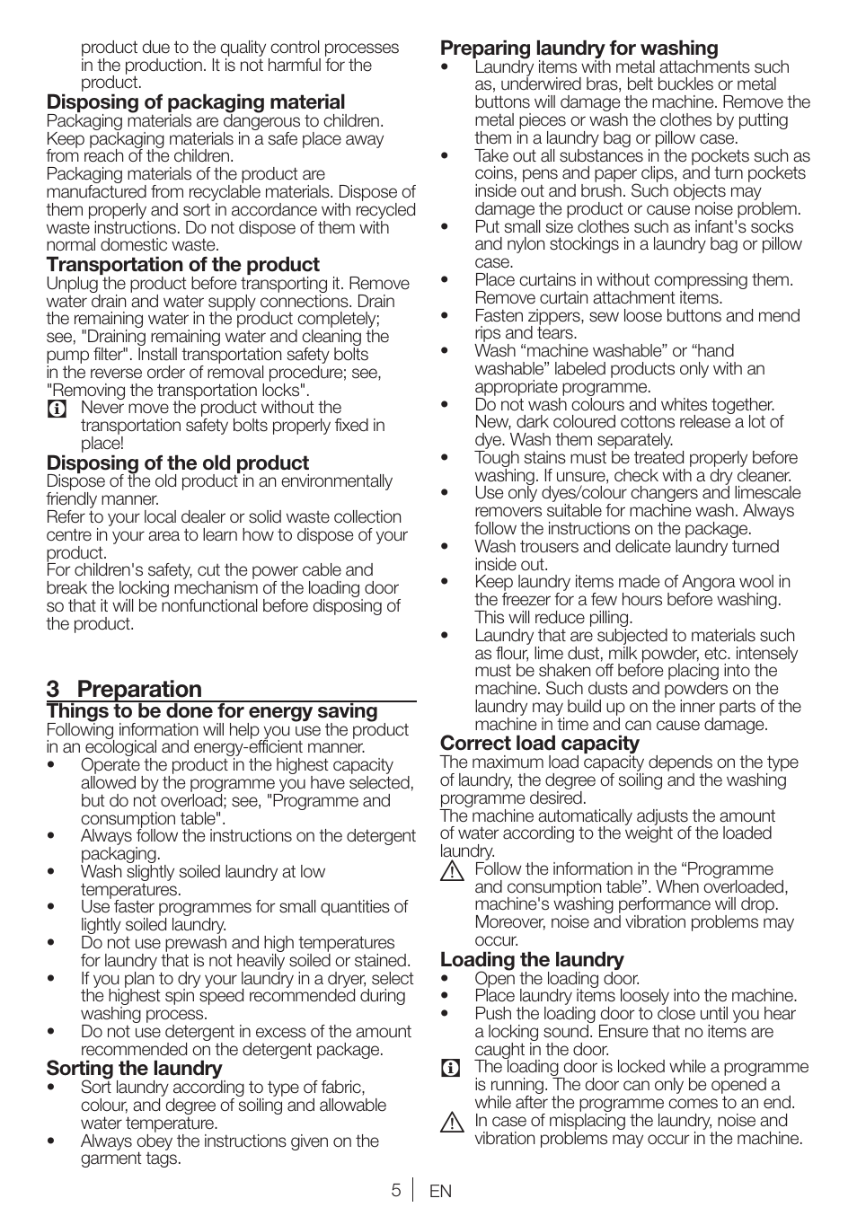 3 preparation | Blomberg WNF 7241 WE20 User Manual | Page 5 / 68
