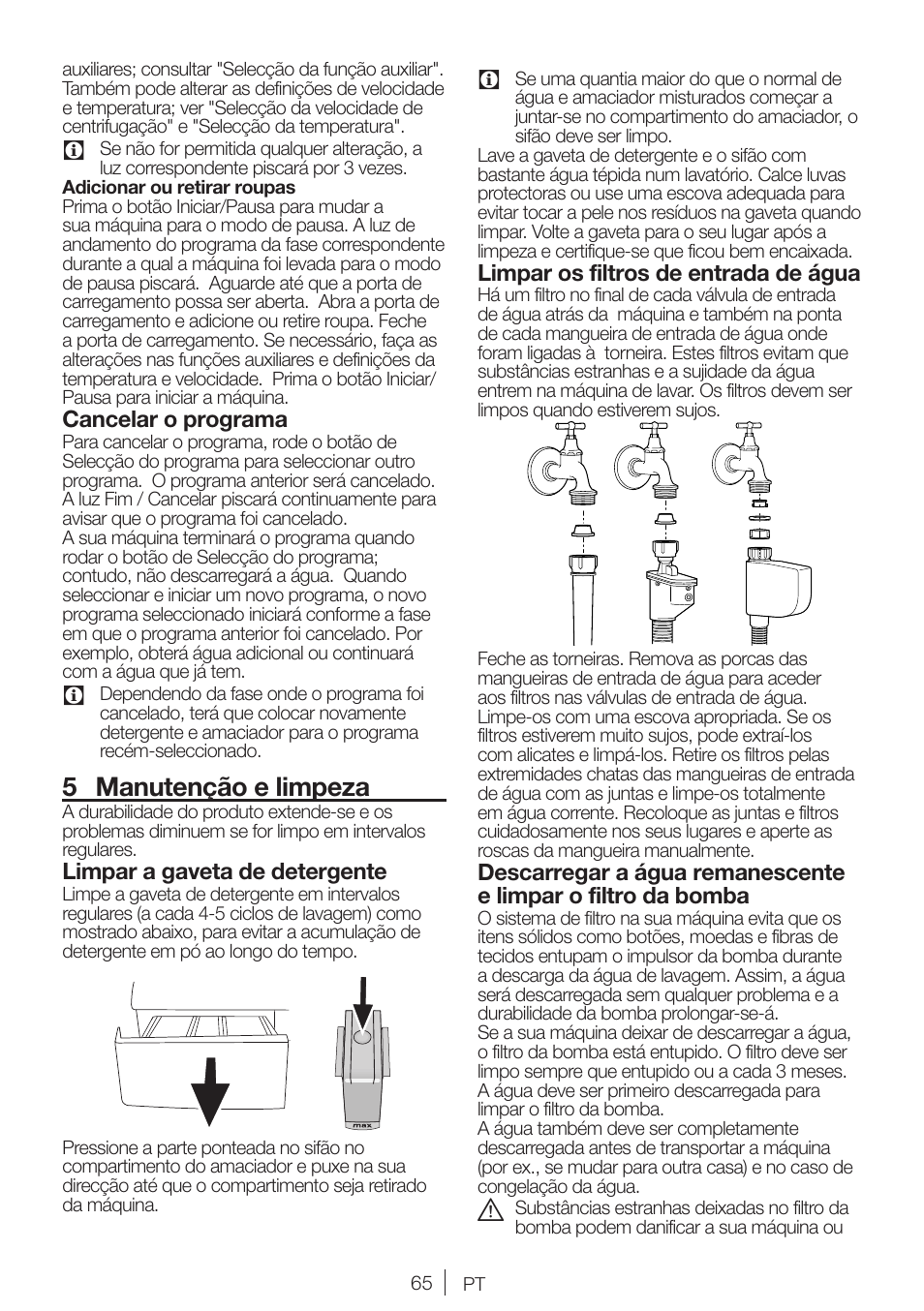 5 manutenção e limpeza | Blomberg WNF 7241 WE20 User Manual | Page 65 / 68