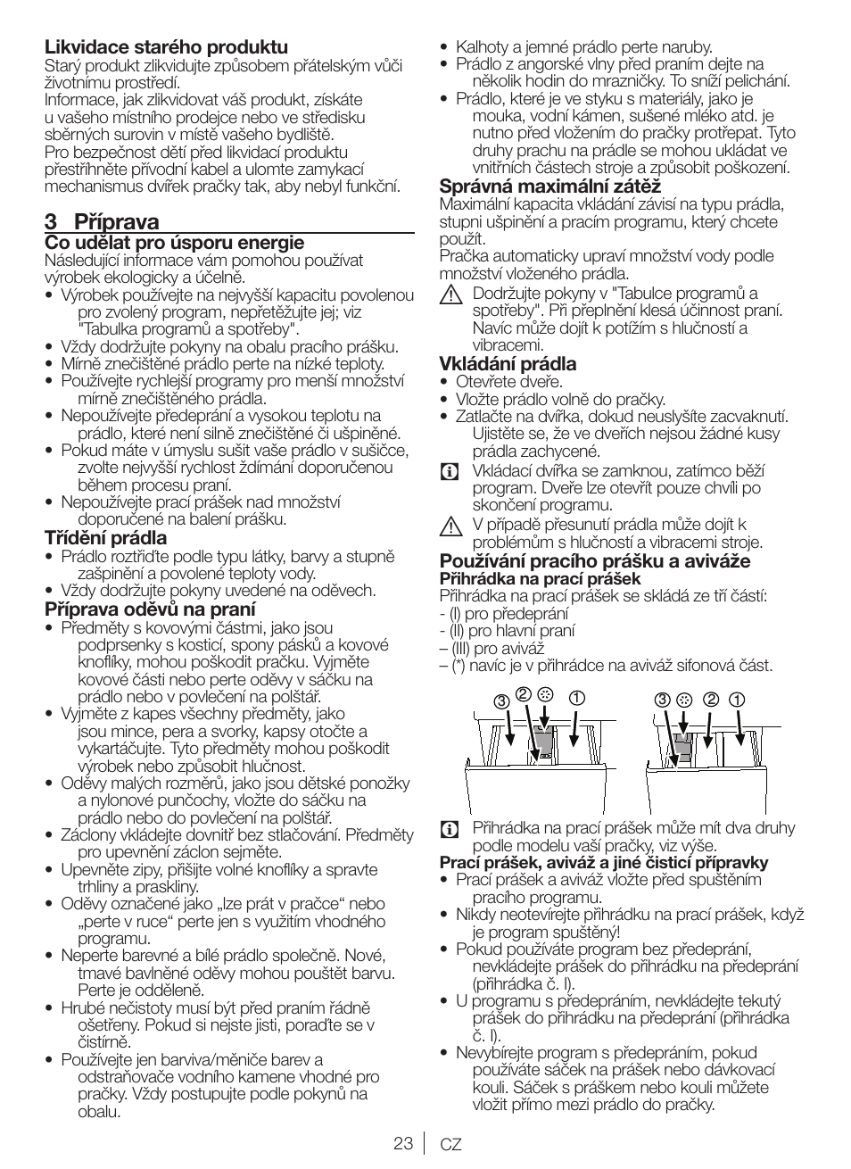 3 příprava | Blomberg WNF 6421 WE20 User Manual | Page 23 / 71