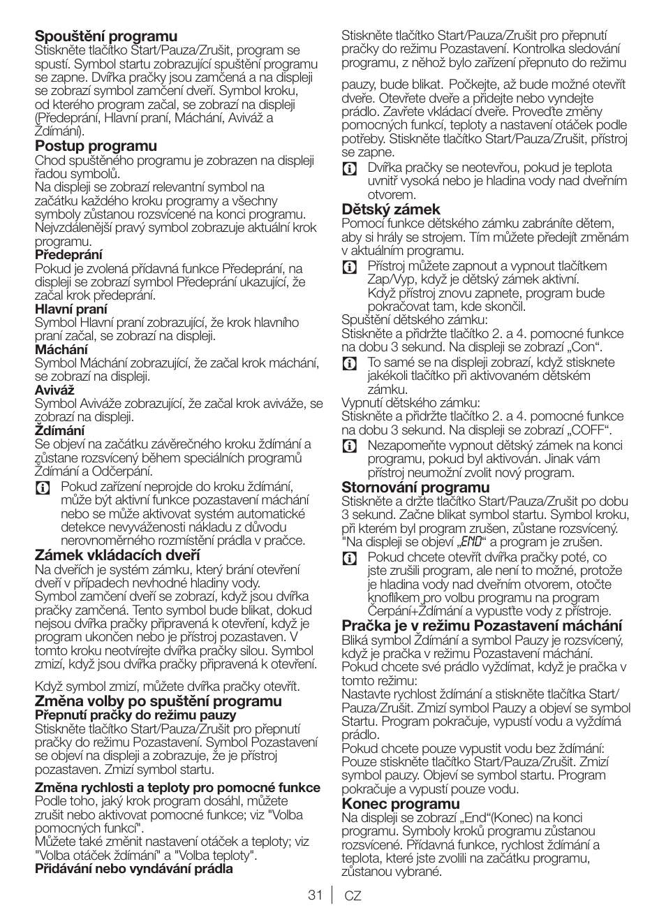 Blomberg WNF 6421 WE20 User Manual | Page 31 / 71