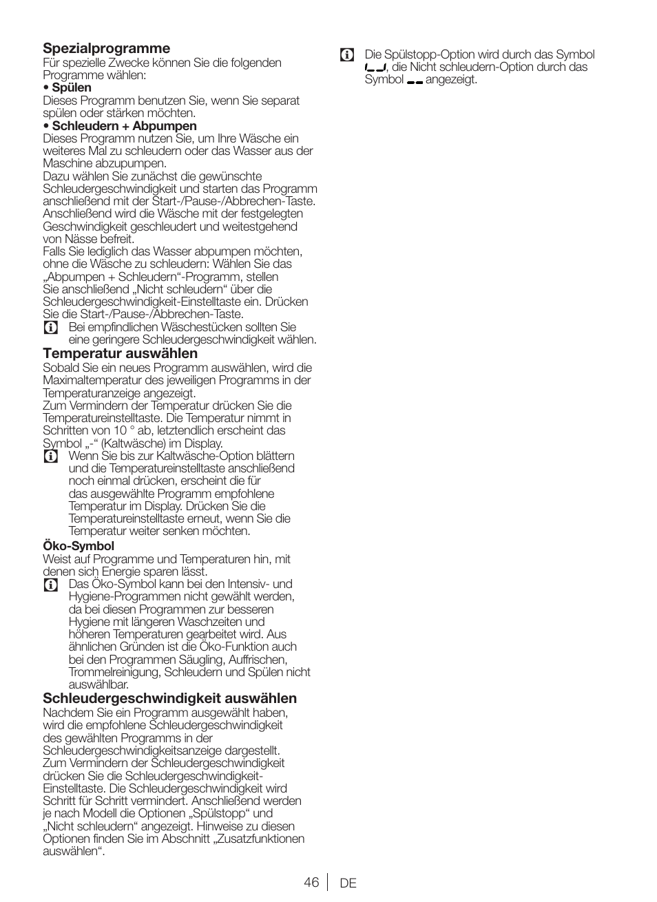 Blomberg WNF 6421 WE20 User Manual | Page 46 / 71