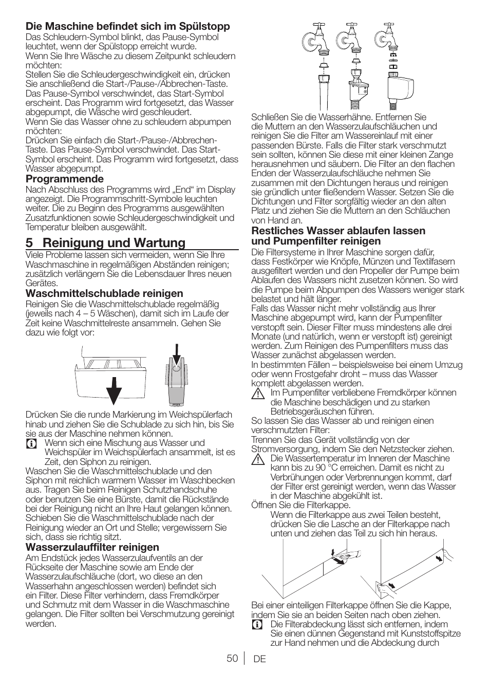 5 reinigung und wartung | Blomberg WNF 6421 WE20 User Manual | Page 50 / 71