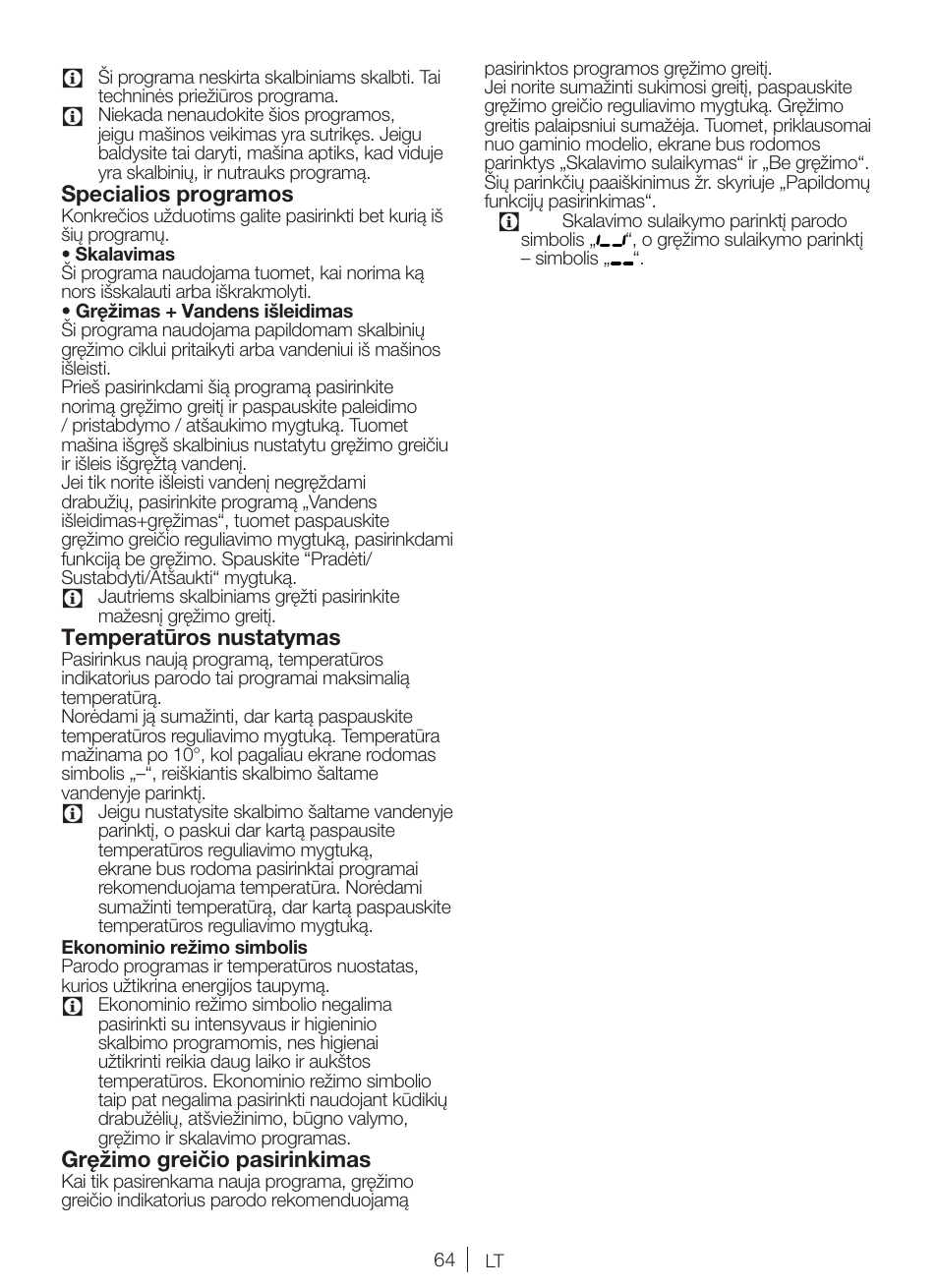 Blomberg WNF 6421 WE20 User Manual | Page 64 / 71