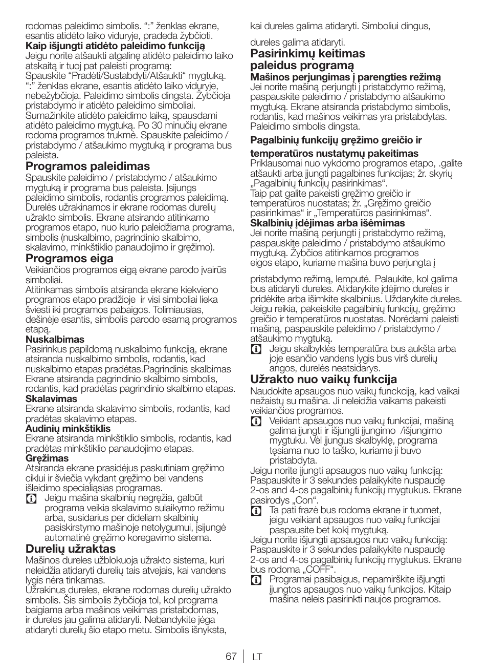 Blomberg WNF 6421 WE20 User Manual | Page 67 / 71