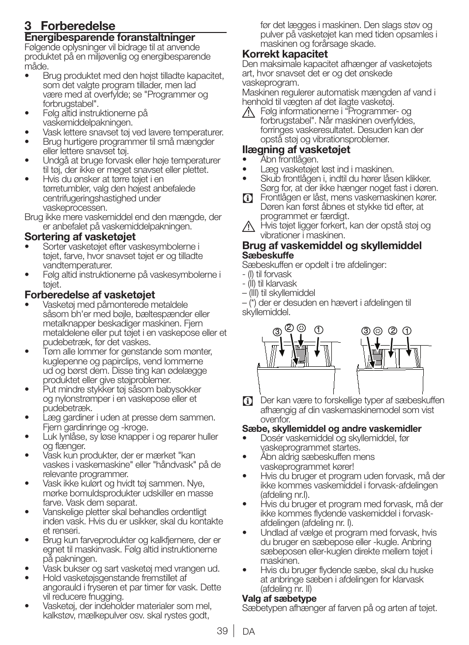 3 forberedelse | Blomberg WNF 6341 AE20 User Manual | Page 39 / 68