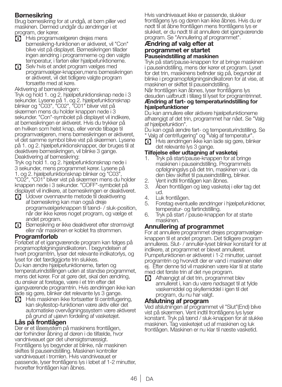 Blomberg WNF 6341 AE20 User Manual | Page 46 / 68