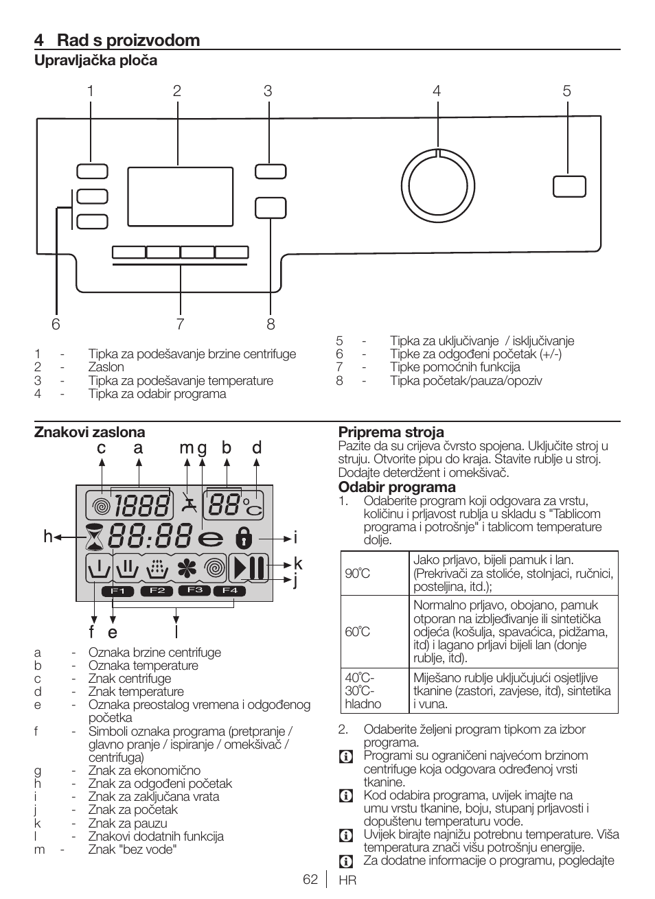 4 rad s proizvodom | Blomberg WNF 8422 ZE20 User Manual | Page 62 / 71