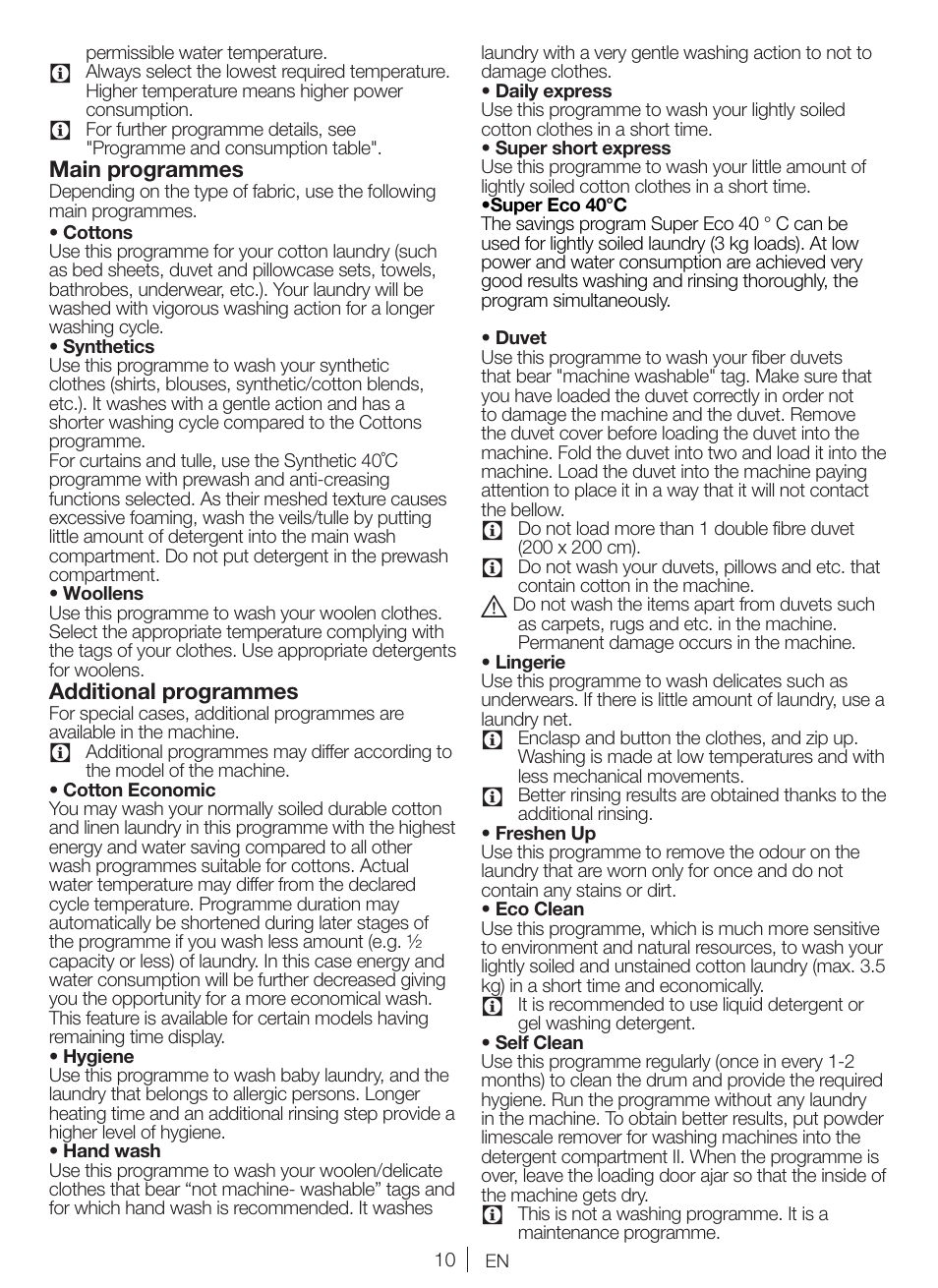 Blomberg WNF 8422 AQE20 User Manual | Page 10 / 71