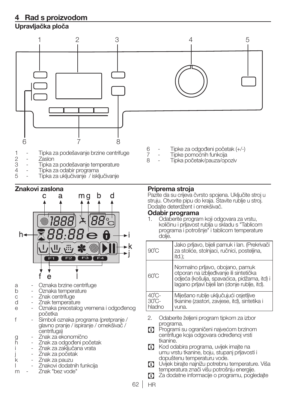 4 rad s proizvodom | Blomberg WNF 8422 AQE20 User Manual | Page 62 / 71