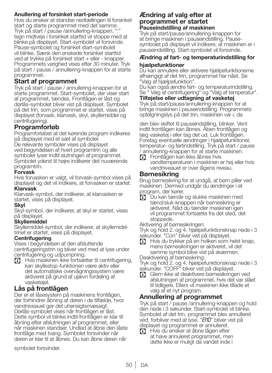 Blomberg WNF 8427 AE30 User Manual | Page 50 / 71