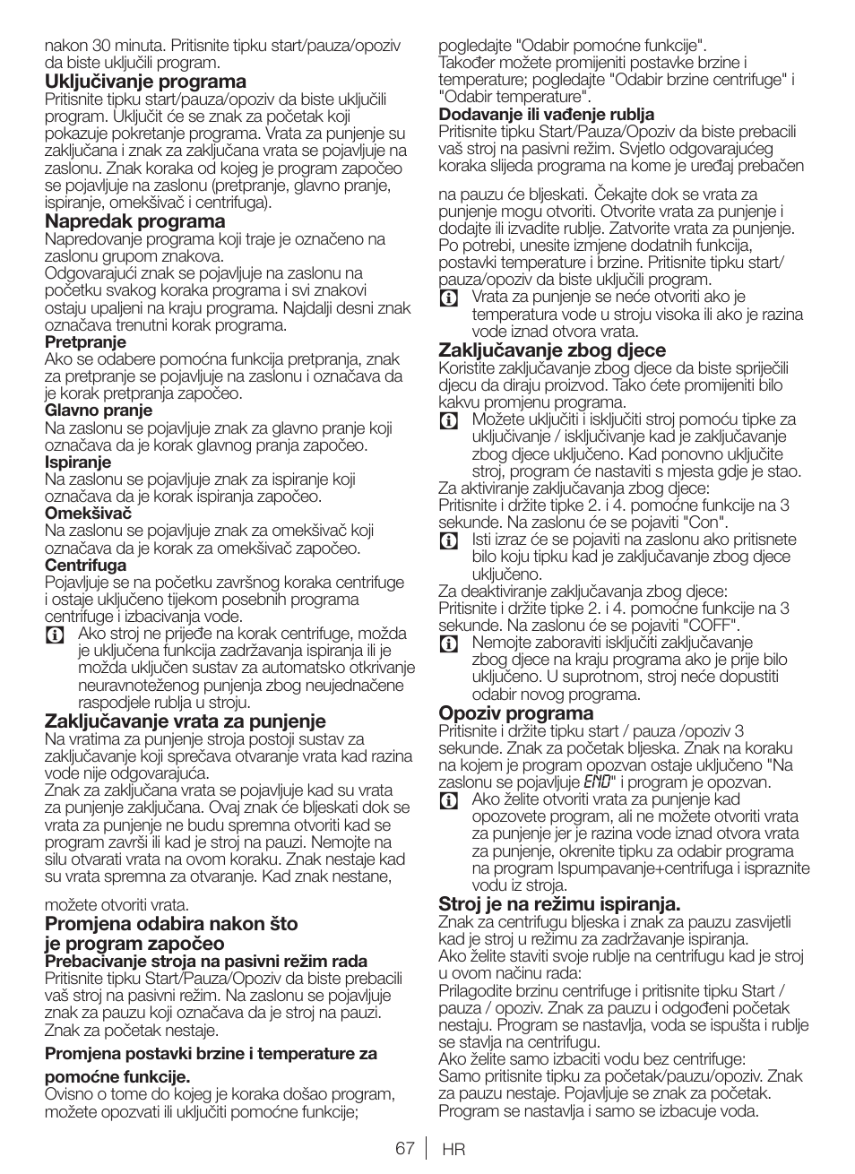 Blomberg WNF 8427 AE30 User Manual | Page 67 / 71