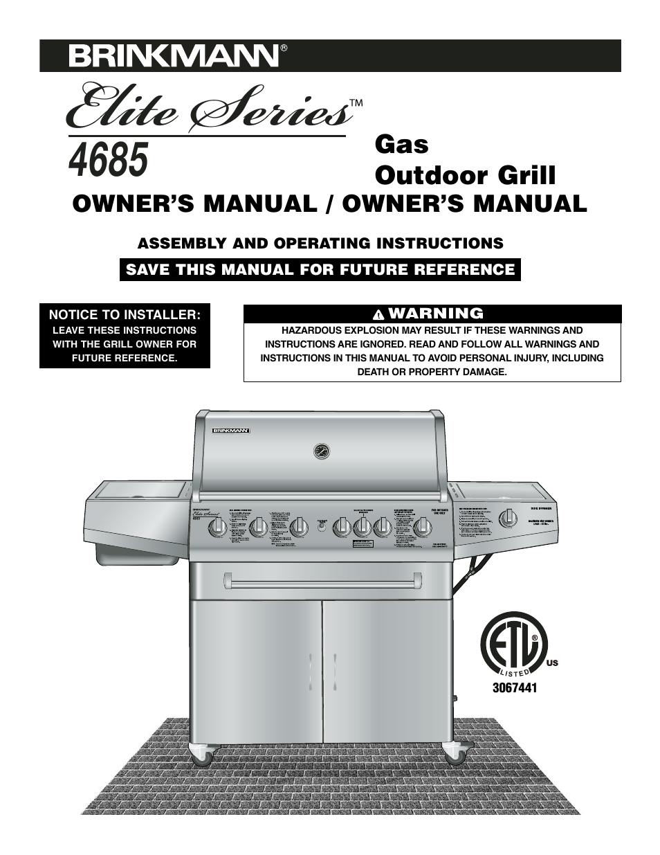 Brinkmann 4685 User Manual | 36 pages