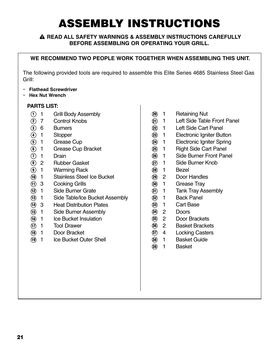 Assembly instructions | Brinkmann 4685 User Manual | Page 22 / 36