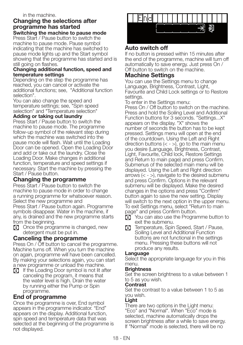 Blomberg WNF 8543 AE20 User Manual | Page 18 / 51