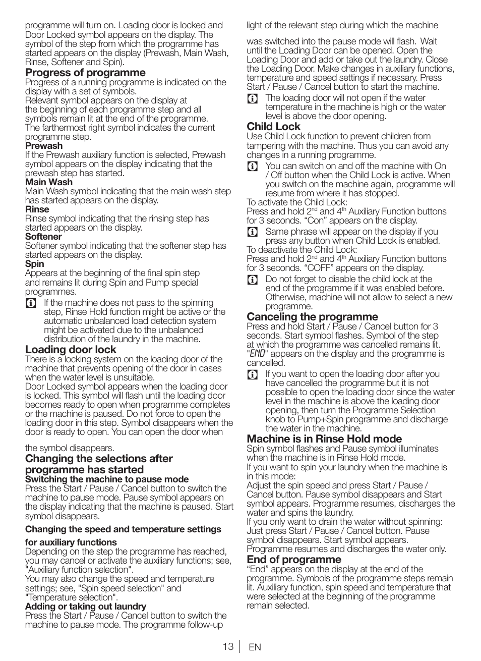 Blomberg WNF 9447 ACE20 User Manual | Page 13 / 70