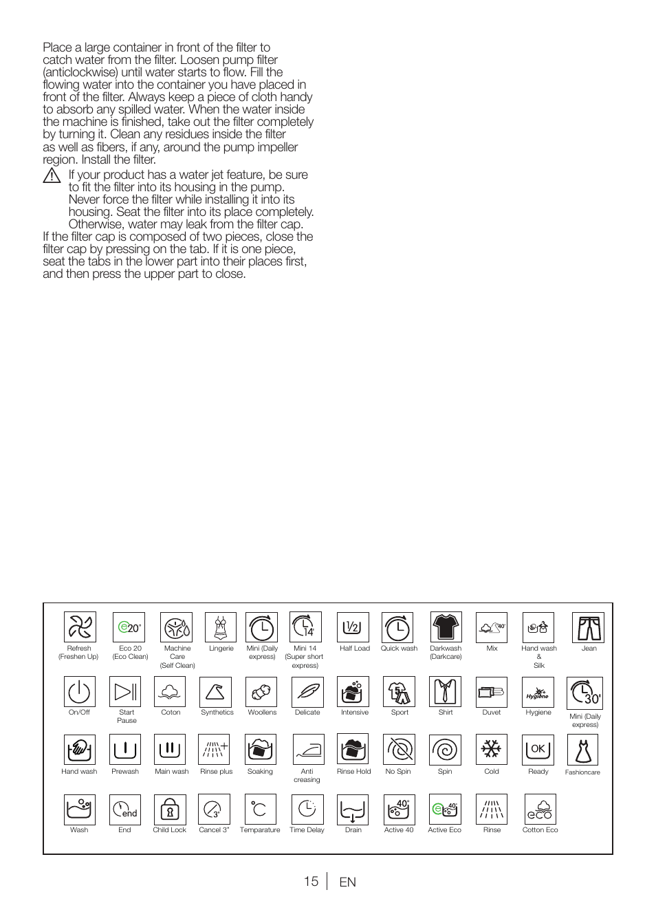 Blomberg WNF 9447 ACE20 User Manual | Page 15 / 70