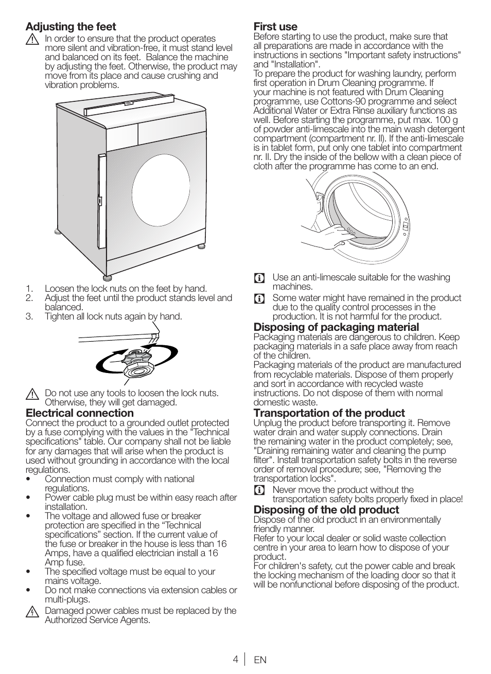 Blomberg WNF 9447 ACE20 User Manual | Page 4 / 70