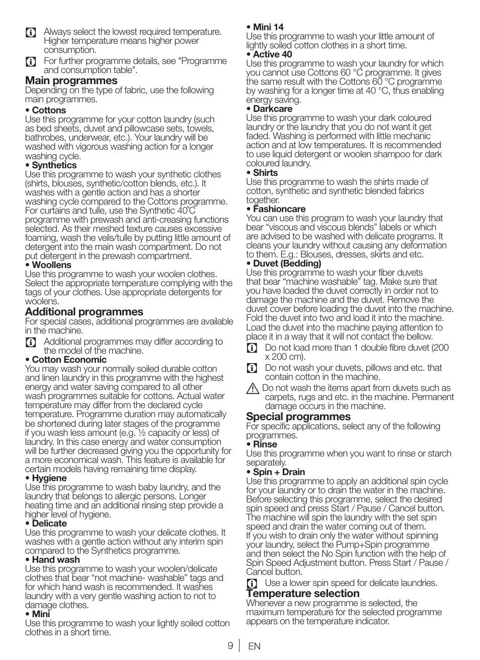 Blomberg WNF 9447 ACE20 User Manual | Page 9 / 70