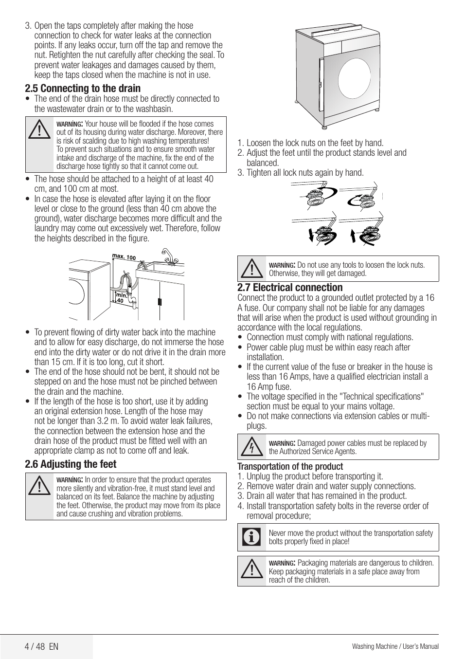 Blomberg WMF 8649 WZE50 User Manual | Page 4 / 48