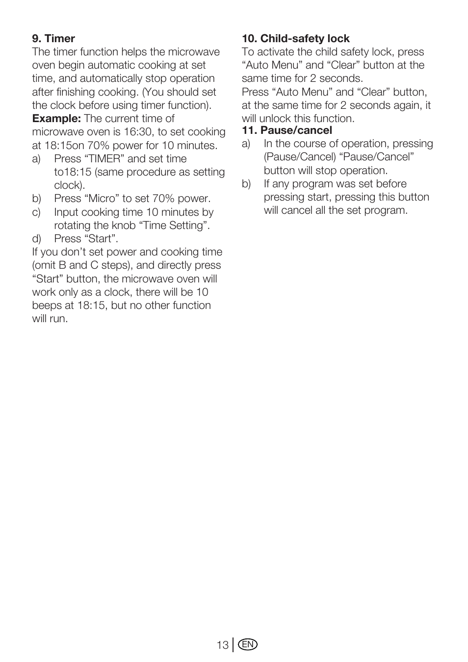 Blomberg MEE 1030 X User Manual | Page 13 / 14