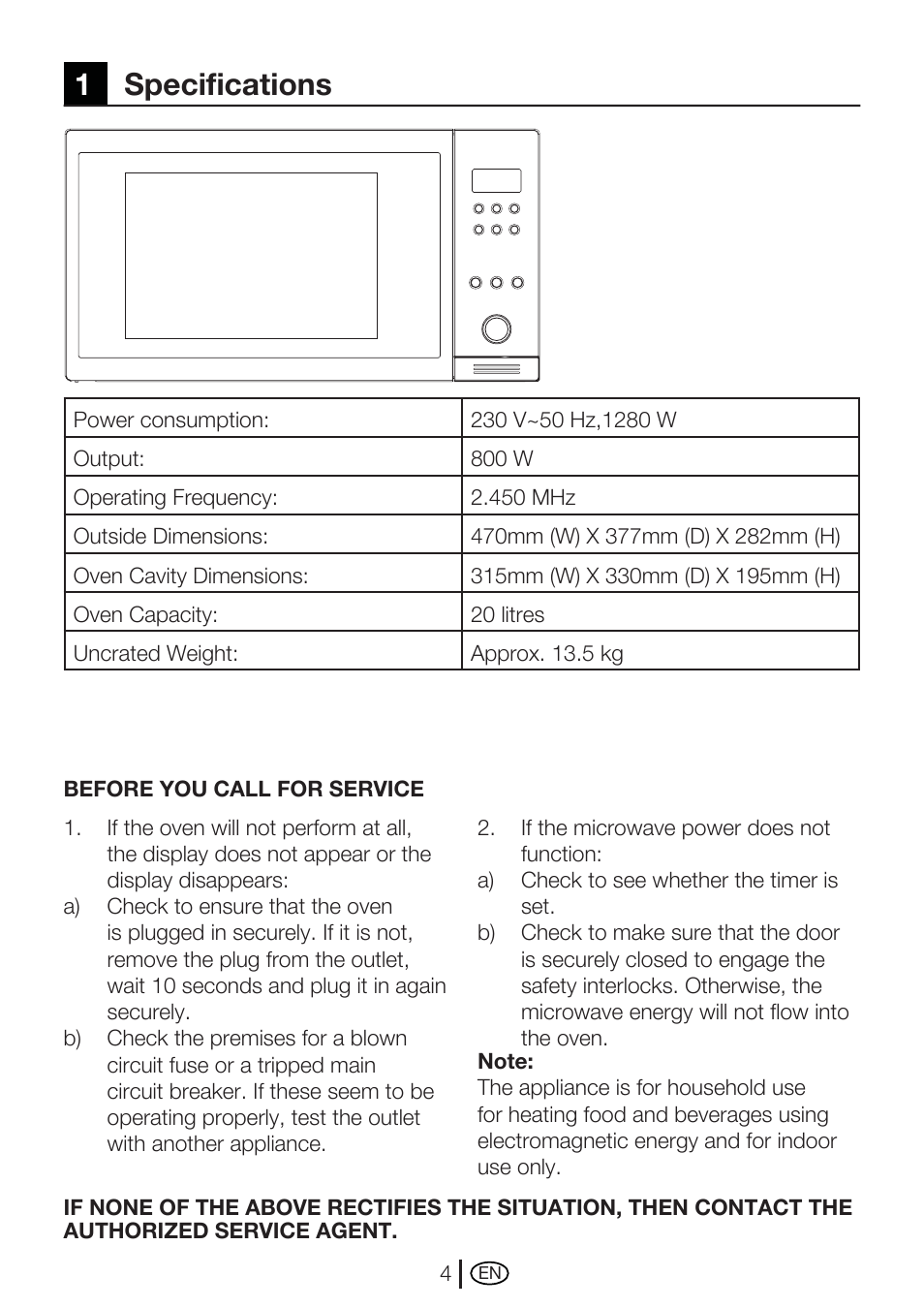 1specifications | Blomberg MEE 1030 X User Manual | Page 4 / 14
