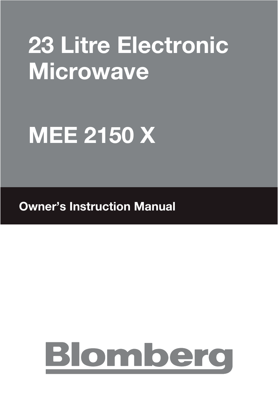 Blomberg MEE 2150 X User Manual | 14 pages