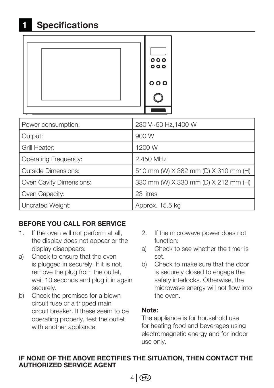 1specifications | Blomberg MEE 2150 X User Manual | Page 4 / 14