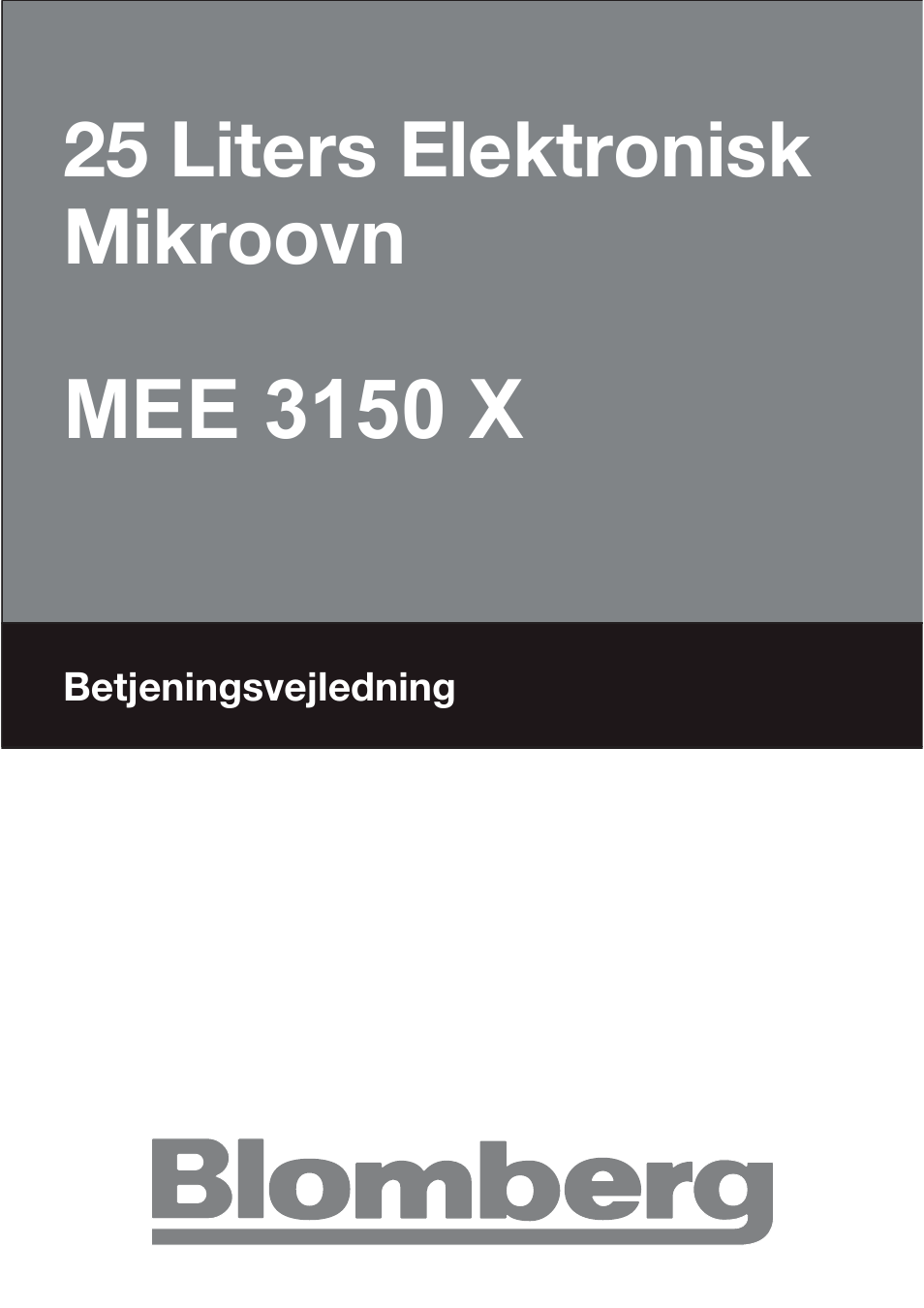 Blomberg MEE 3150 X User Manual | 140 pages