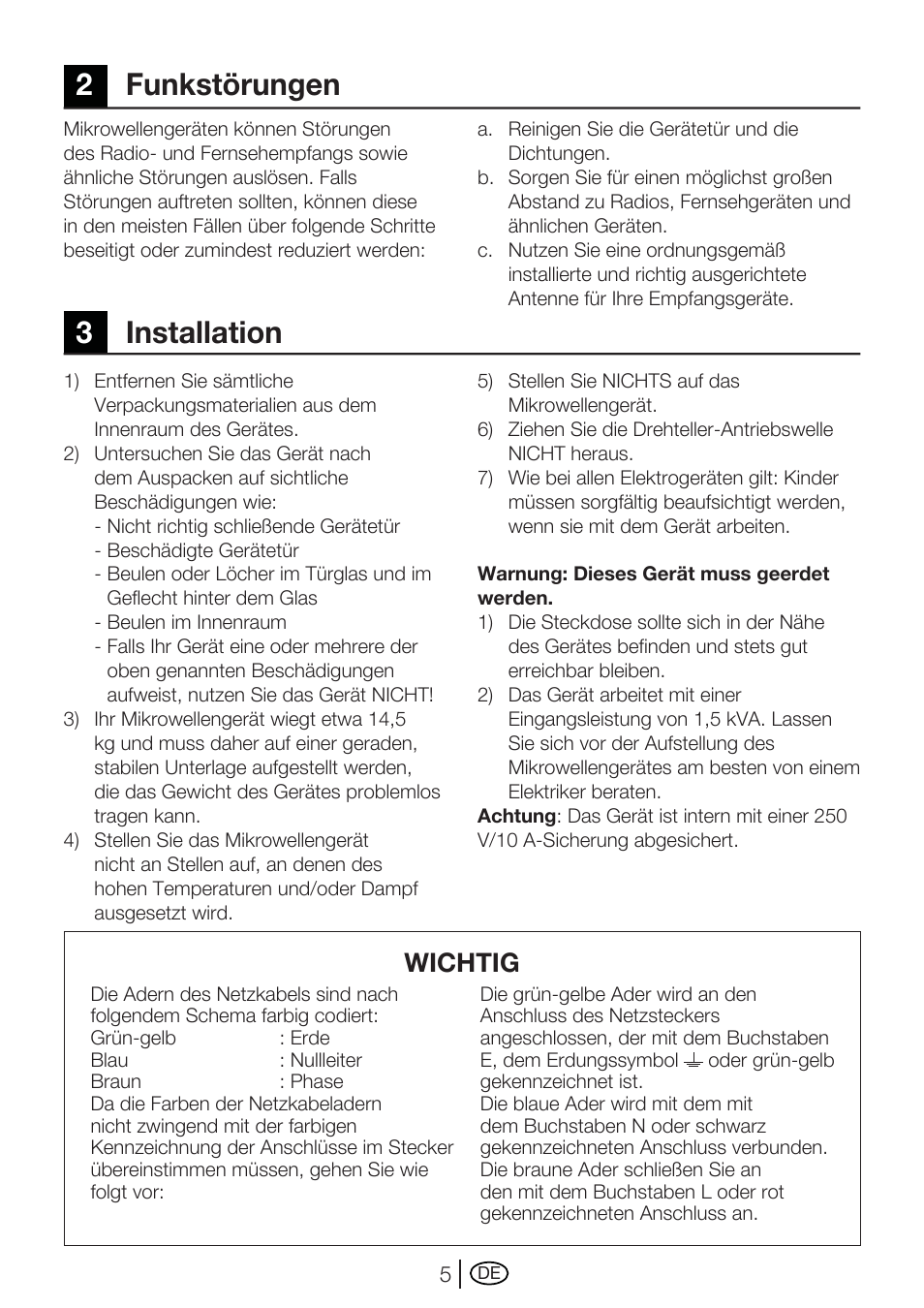 2funkstörungen 3 installation, Wichtig | Blomberg MEE 3150 X User Manual | Page 19 / 140