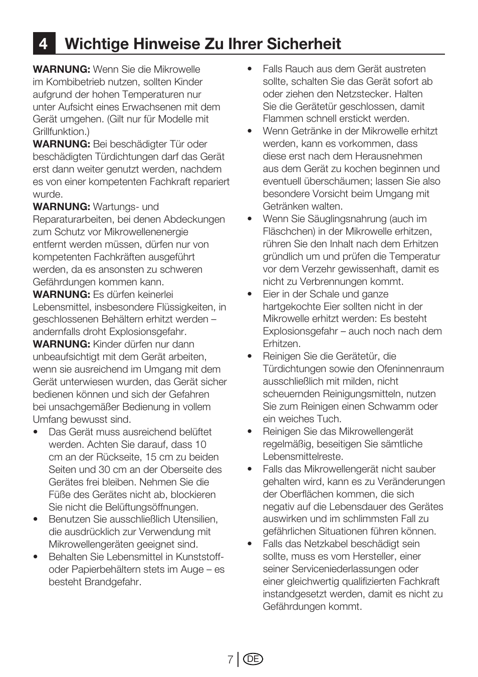 4wichtige hinweise zu ihrer sicherheit | Blomberg MEE 3150 X User Manual | Page 21 / 140