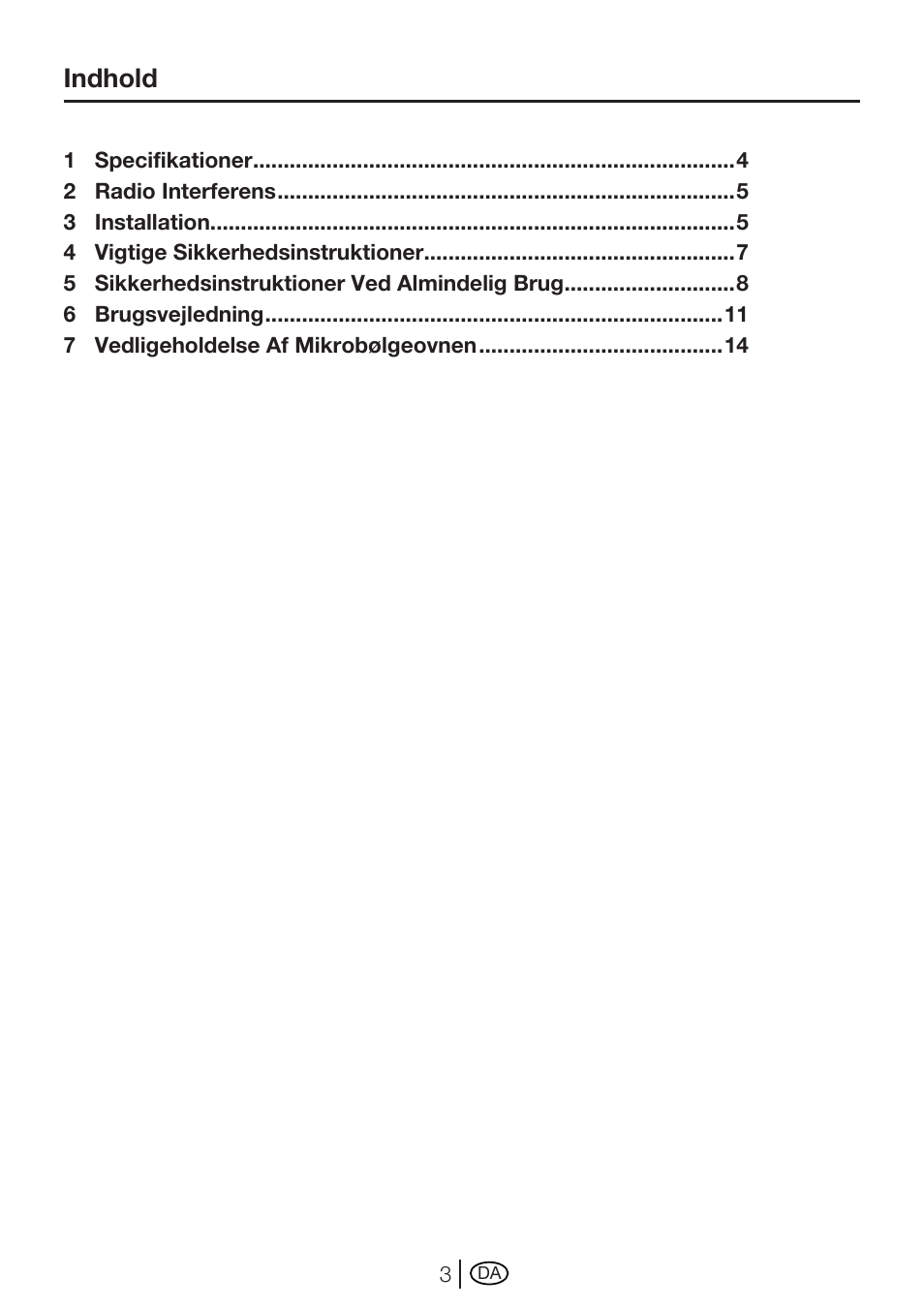 Indhold | Blomberg MEE 3150 X User Manual | Page 3 / 140