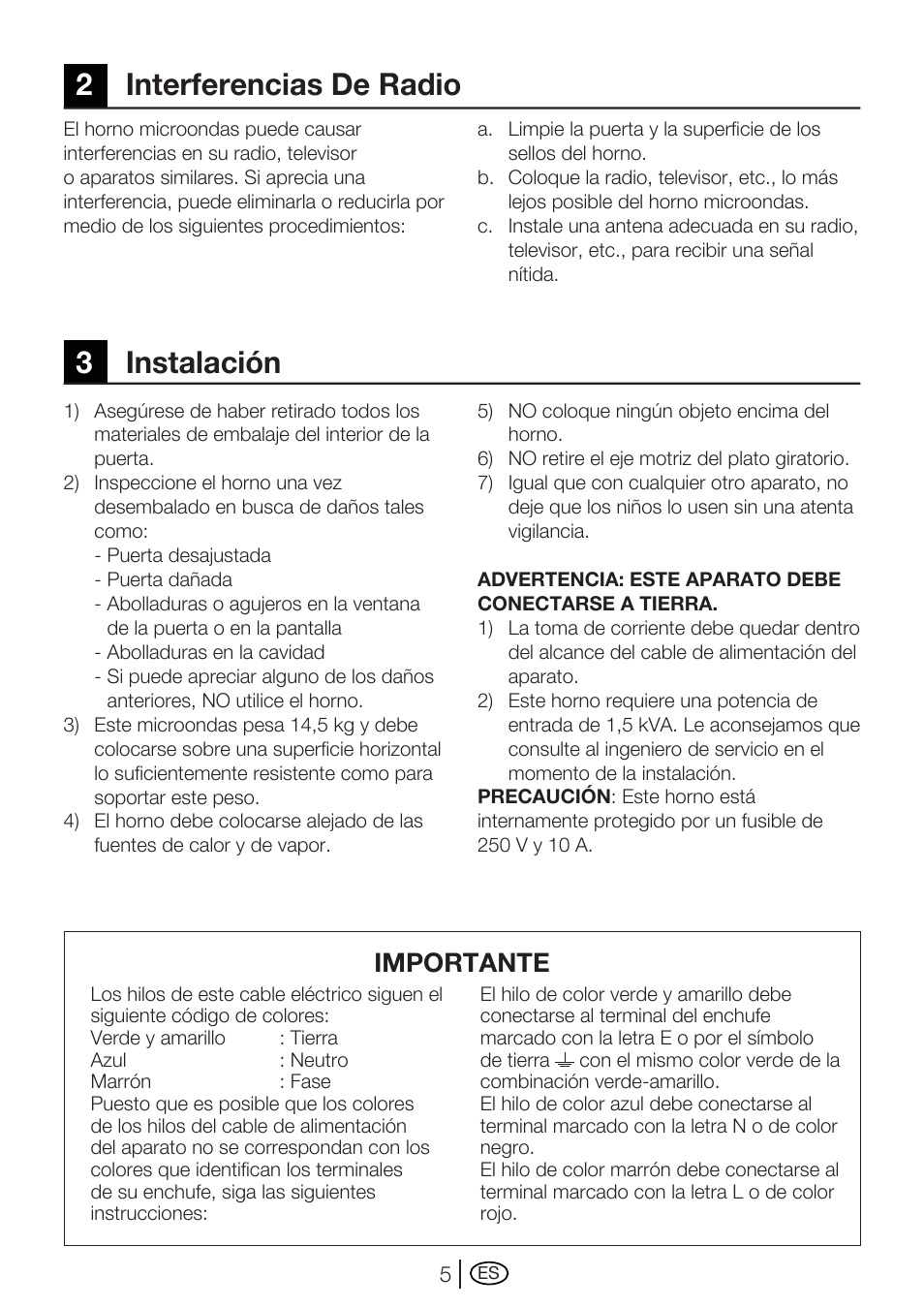 2interferencias de radio 3 instalación, Importante | Blomberg MEE 3150 X User Manual | Page 47 / 140