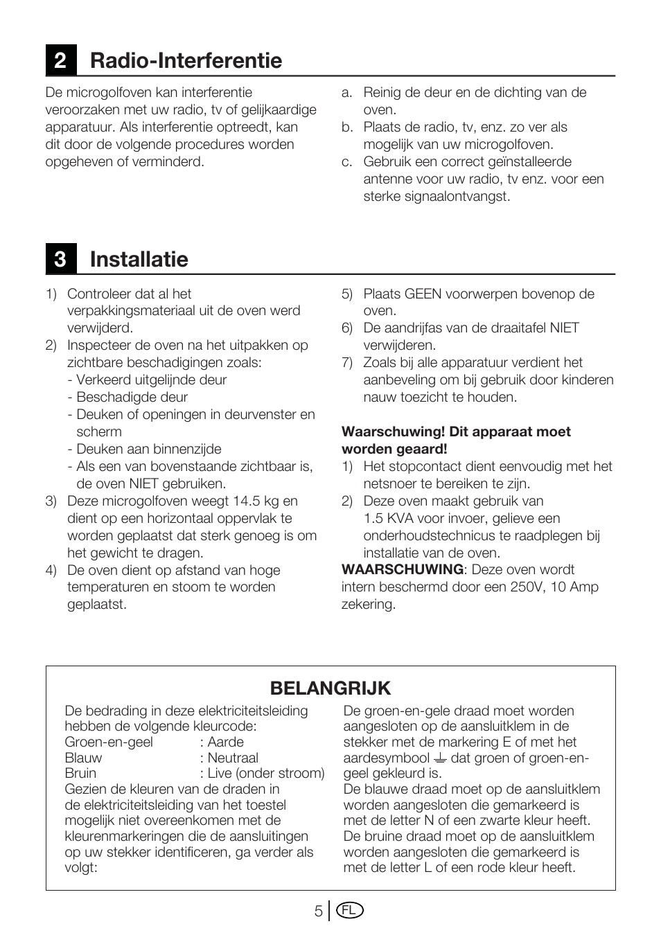 2radio-interferentie 3 installatie, Belangrijk | Blomberg MEE 3150 X User Manual | Page 61 / 140