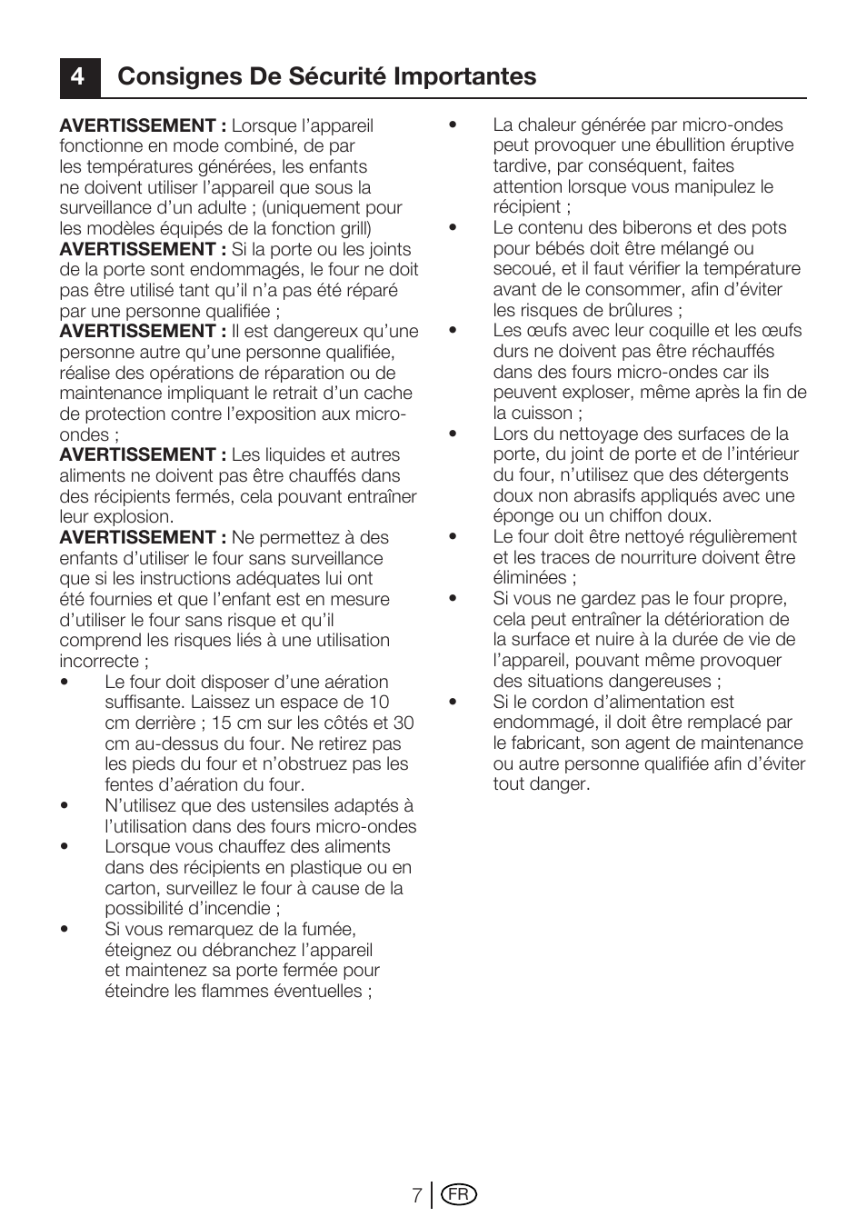 4consignes de sécurité importantes | Blomberg MEE 3150 X User Manual | Page 77 / 140