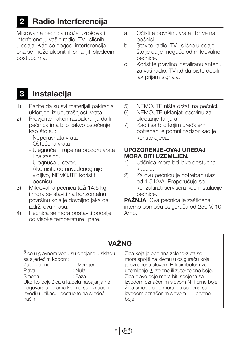 2radio interferencija 3 instalacija, Važno | Blomberg MEE 3150 X User Manual | Page 89 / 140