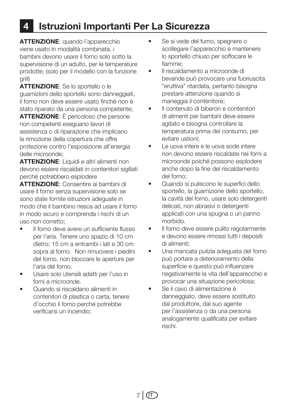4istruzioni importanti per la sicurezza | Blomberg MEE 4150 X User Manual | Page 105 / 140