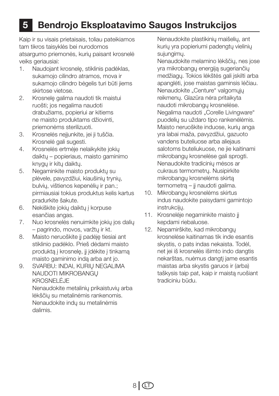 5bendrojo eksploatavimo saugos instrukcijos | Blomberg MEE 4150 X User Manual | Page 120 / 140