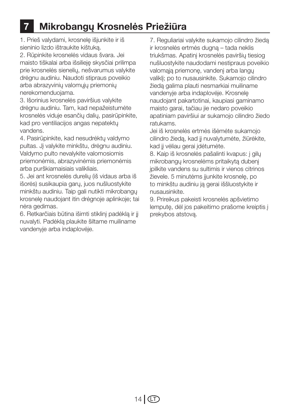 7mikrobangų krosnelės priežiūra | Blomberg MEE 4150 X User Manual | Page 126 / 140