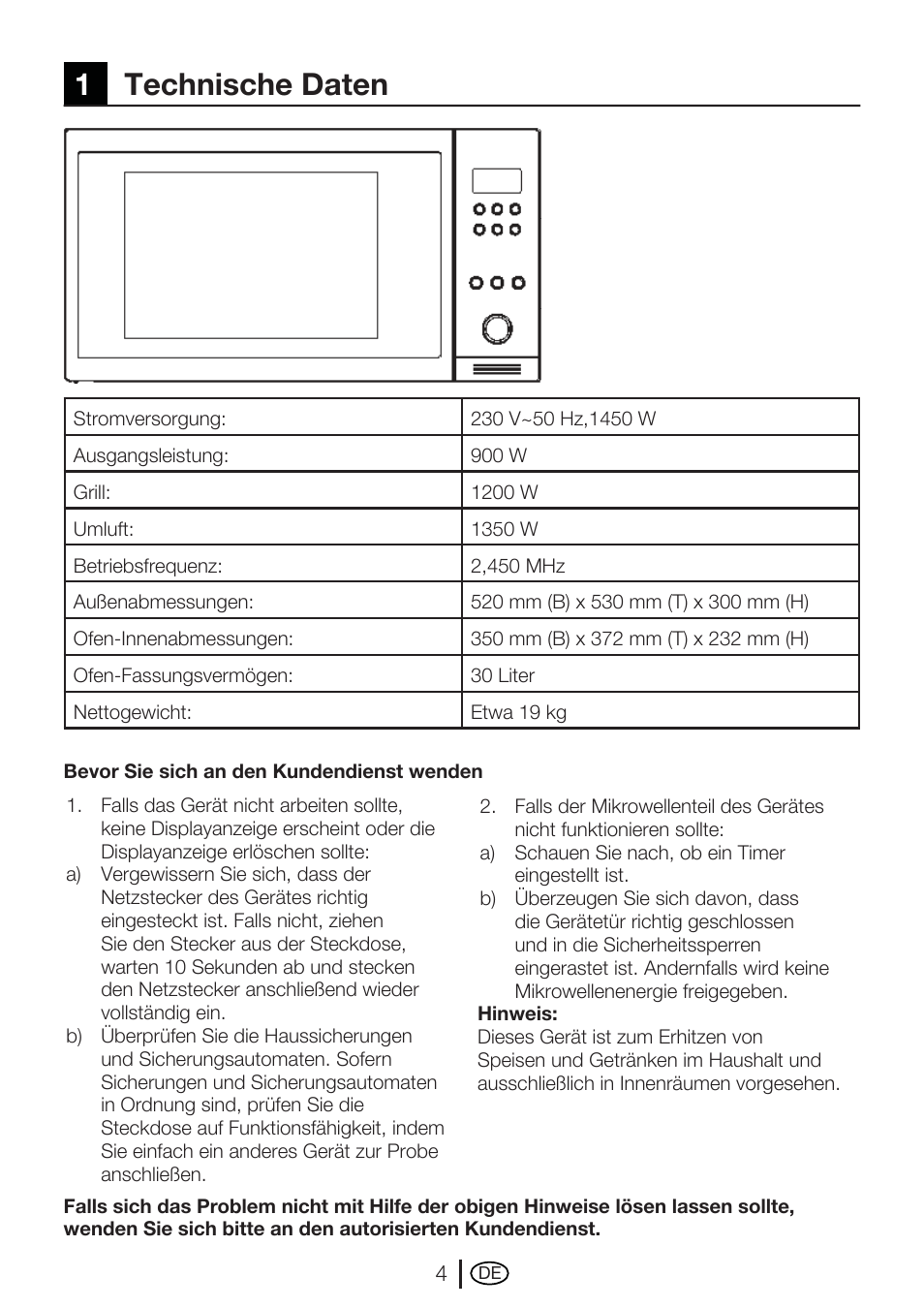 1technische daten | Blomberg MEE 4150 X User Manual | Page 18 / 140