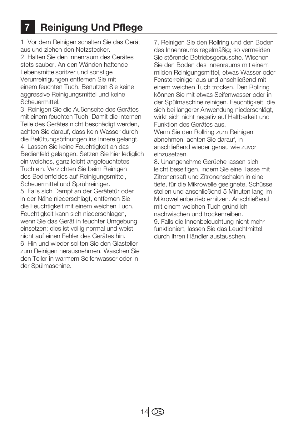 7reinigung und pflege | Blomberg MEE 4150 X User Manual | Page 28 / 140