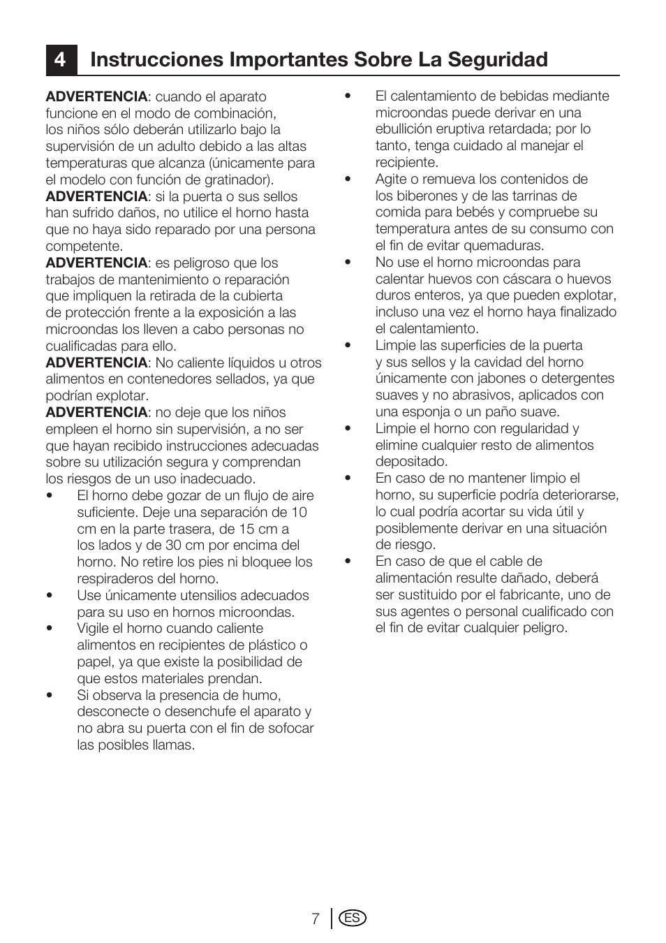 4instrucciones importantes sobre la seguridad | Blomberg MEE 4150 X User Manual | Page 49 / 140