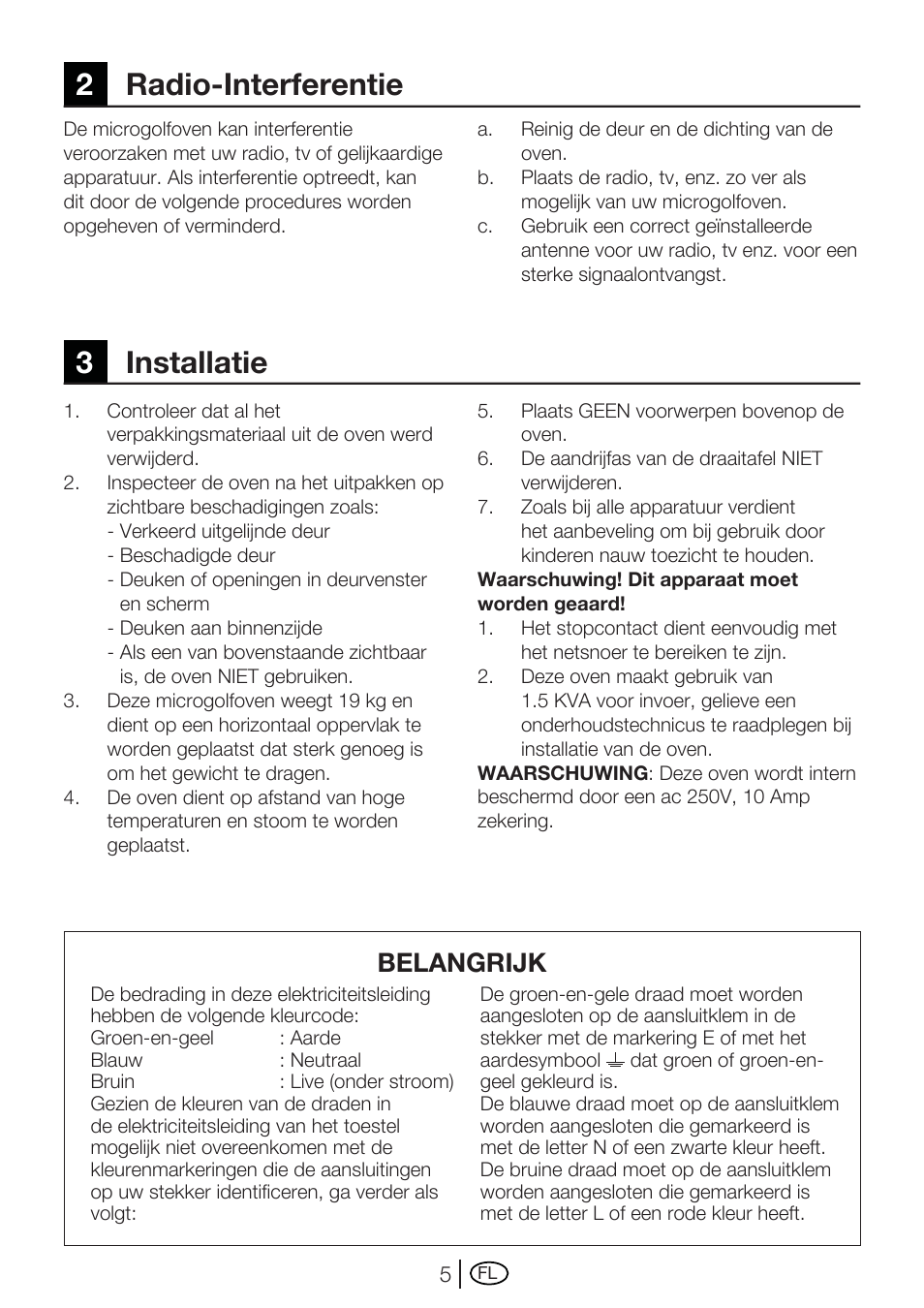 2radio-interferentie 3 installatie, Belangrijk | Blomberg MEE 4150 X User Manual | Page 61 / 140